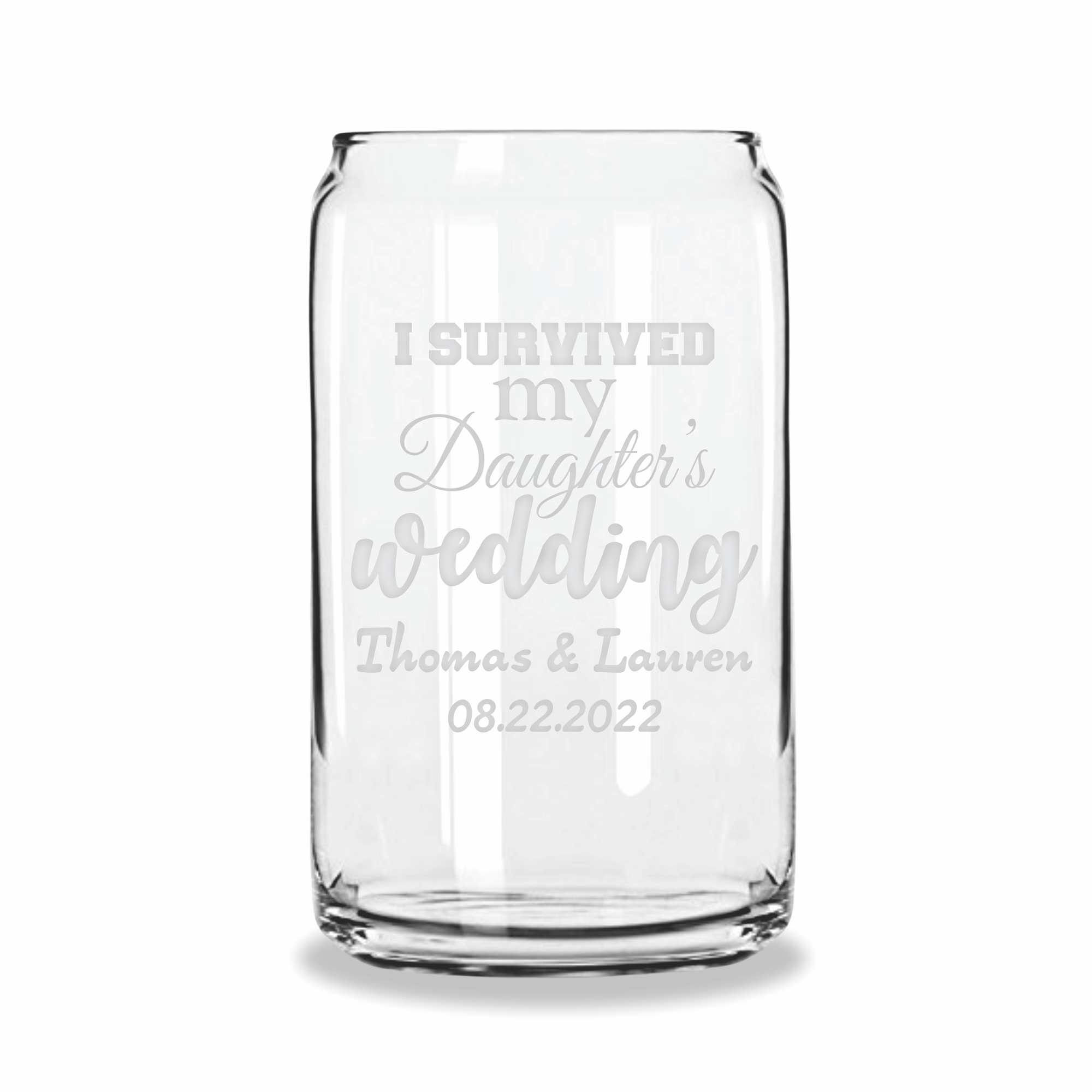 I Survived | Personalized 16oz Beer Can Glass